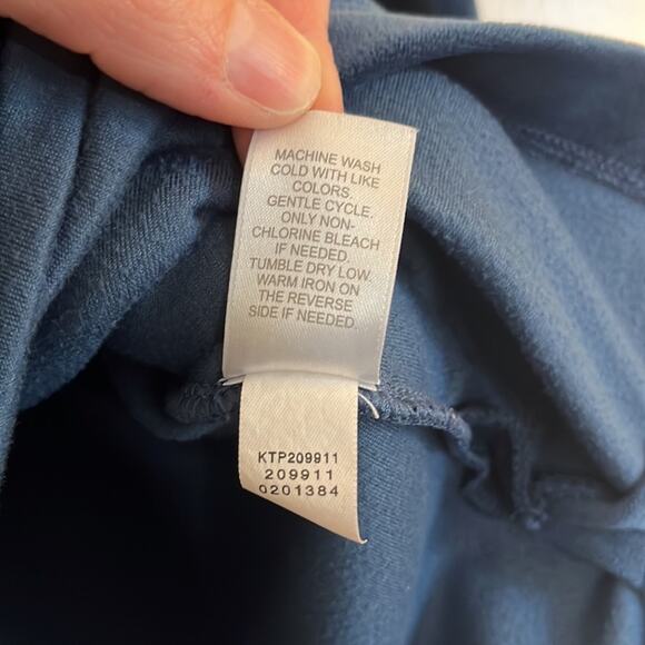 J. Jill purejill Velour Tunic Top w/ Pockets Size S Blue Long Sleeves Lounge - Picture 6 of 8